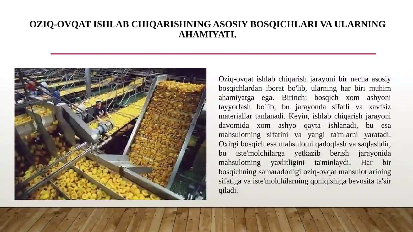 Oziq-ovqat ishlab chiqarish jarayonlari va qurilmalari. 2