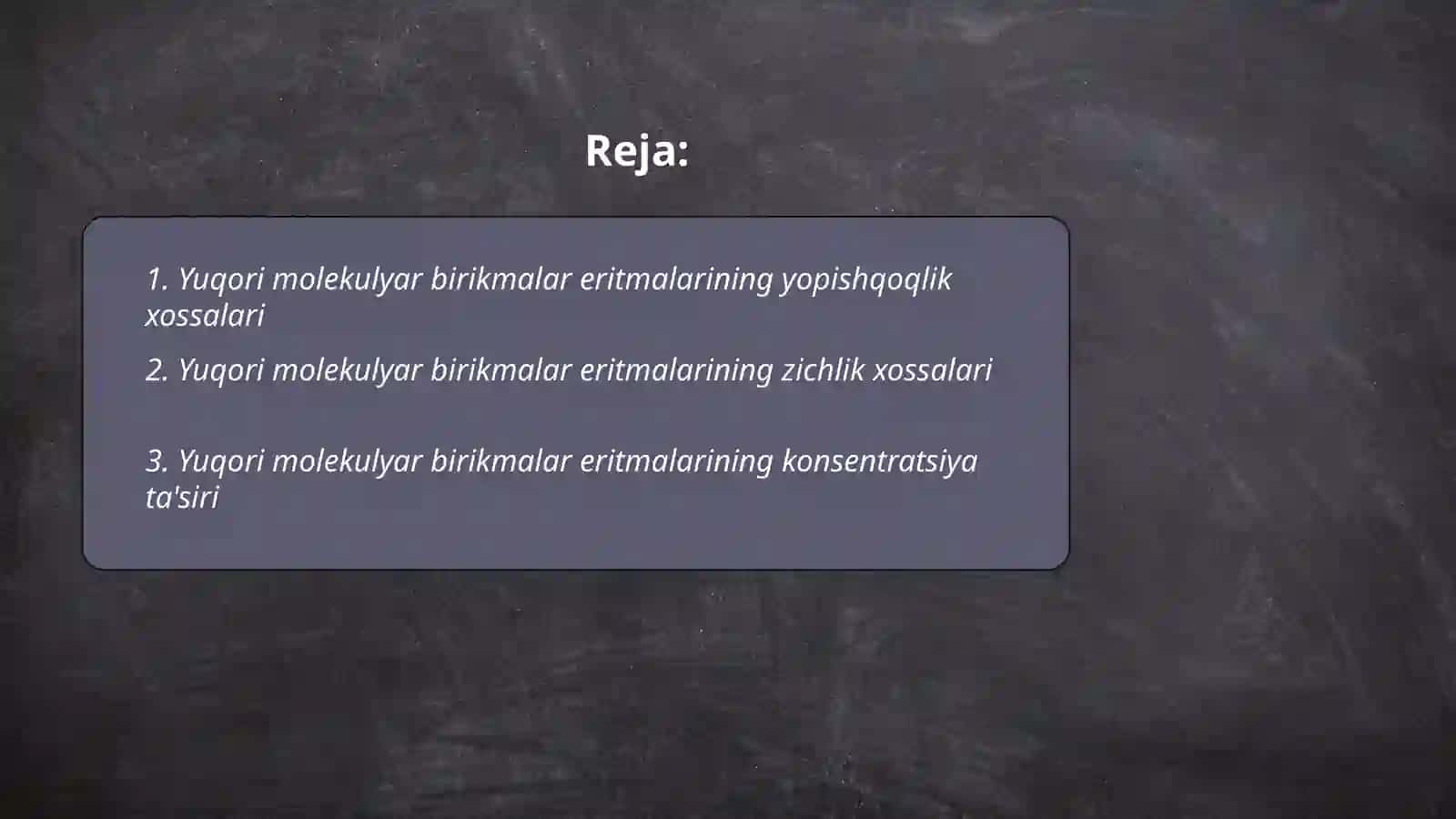 Yuqori molekular birikmalar eritmalarining xossalari 2
