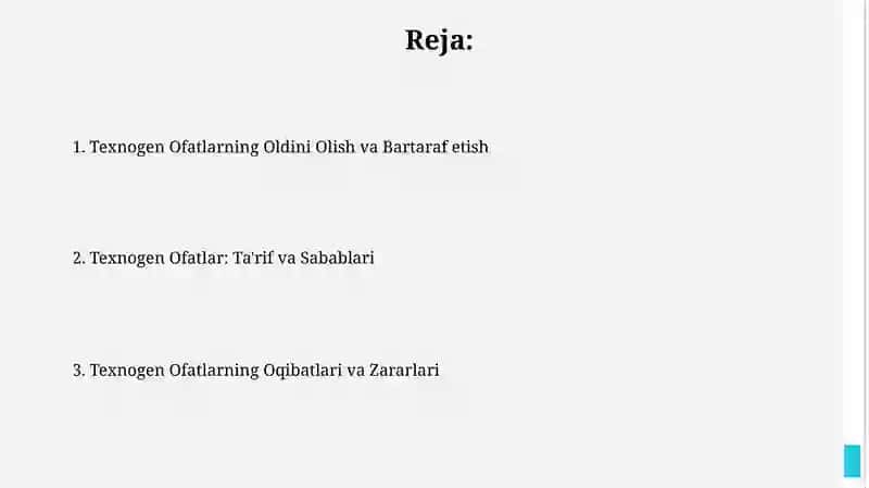 Texnogen Ofatlarning Ta'rifi va Tasnifi 2