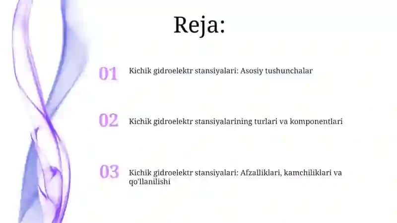 Kichik gidroelektr stansiyalarifanigakirish 2