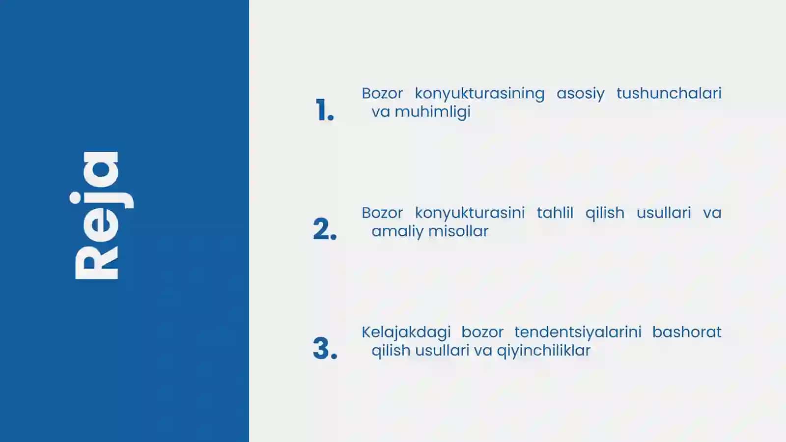 Bozor konyukturasining tahlili va bashorati 2