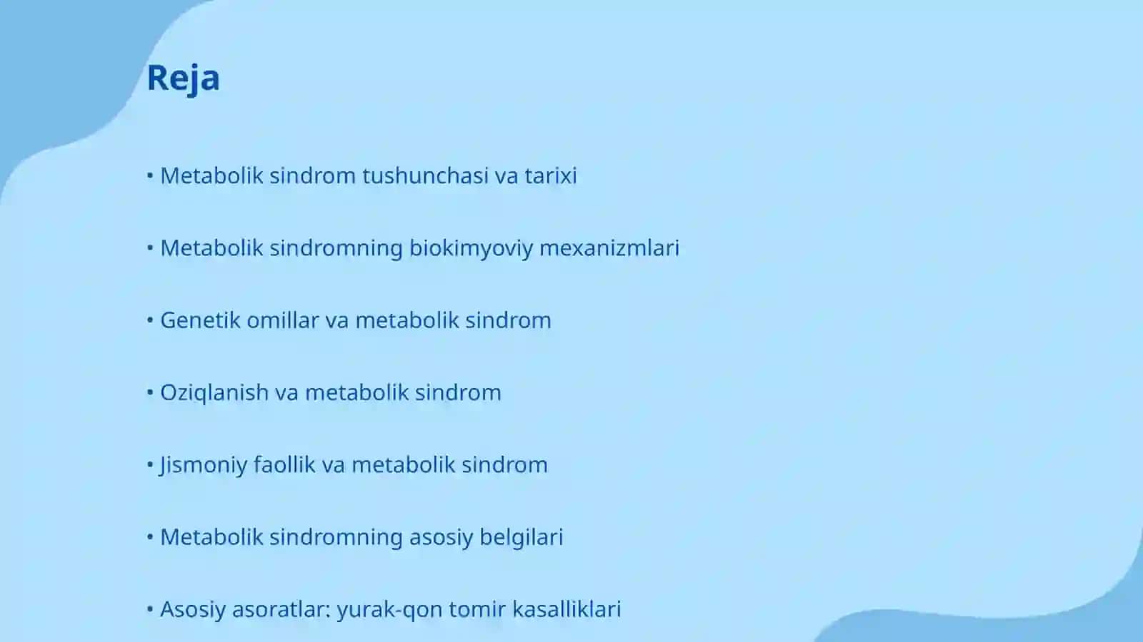 Metabolik sindrom kelib chiqishining biokiyoviy asoslari va asoratlari 2
