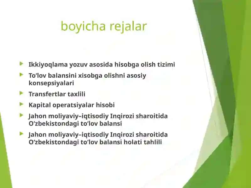 TO‘LOV BALANSINING IQTISODIY TAHLILI 2