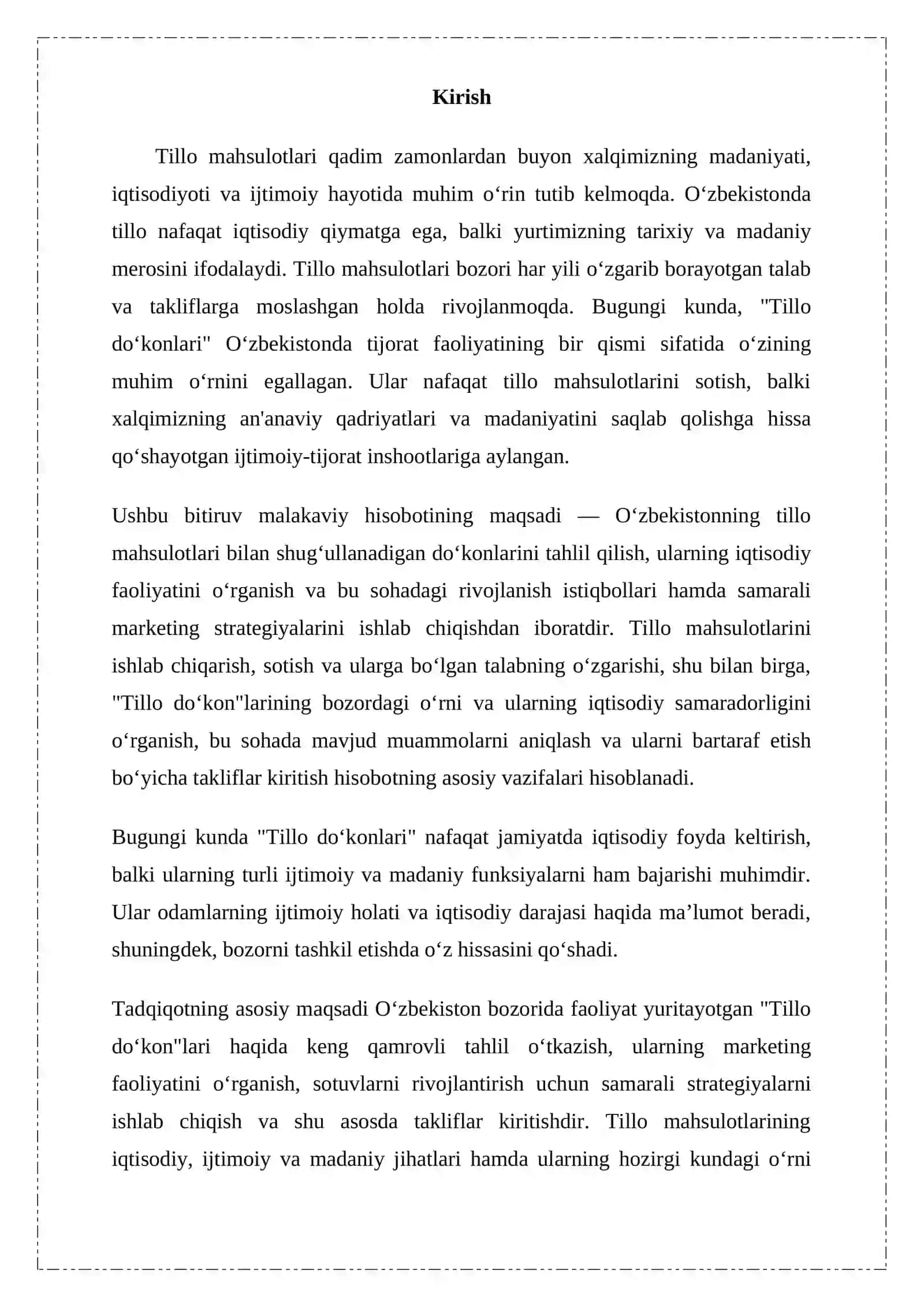 Tillo mahsulotlarining iqtisodiy ahamiyati 2