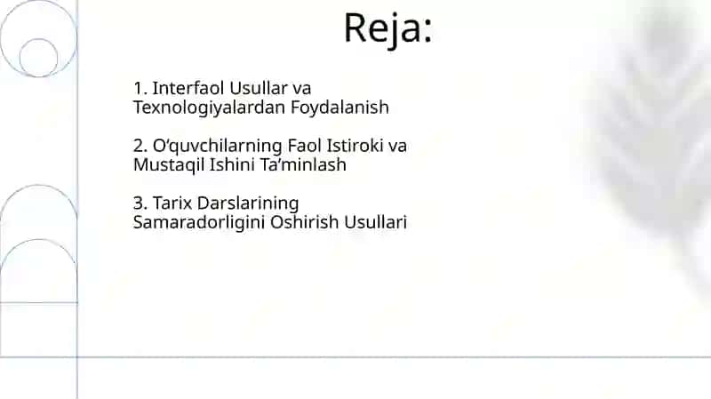 Tarix darslari samaradorligini oshirish usullari 2