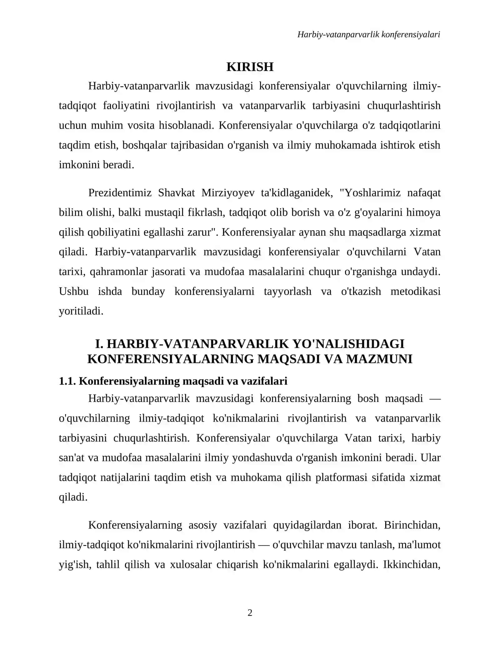 Harbiy-vatanparvarlik konferensiyalari 2