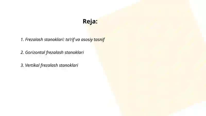 Frezalash Stanoklari va ularning turlari 2