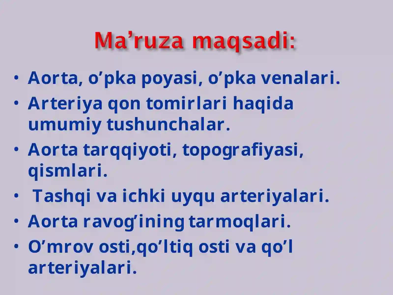 O’mrov osti arteriyasi 2