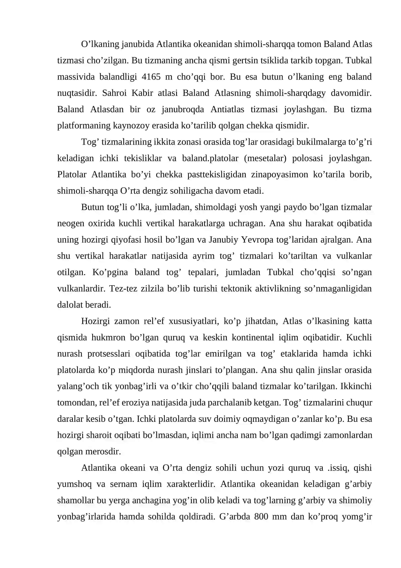 AFRIKA METERIGINING YIRIK RЕGIОNAL TABIIY GЕОGRAFIK O’LKALARI 2