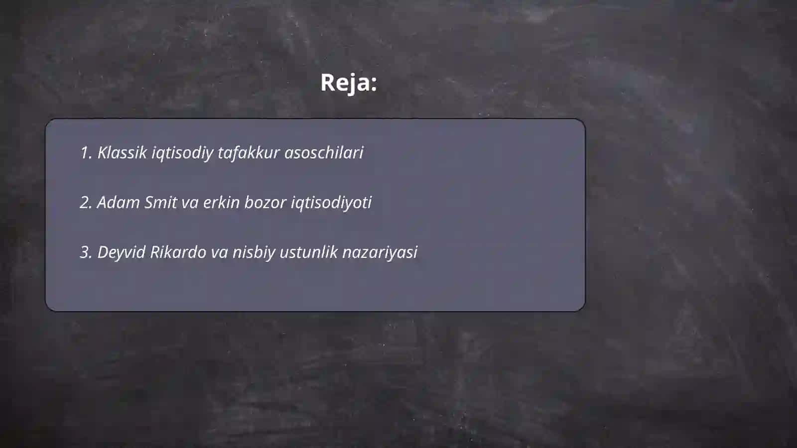 Klassik iqtisodiy tafakkur asoschilari 2