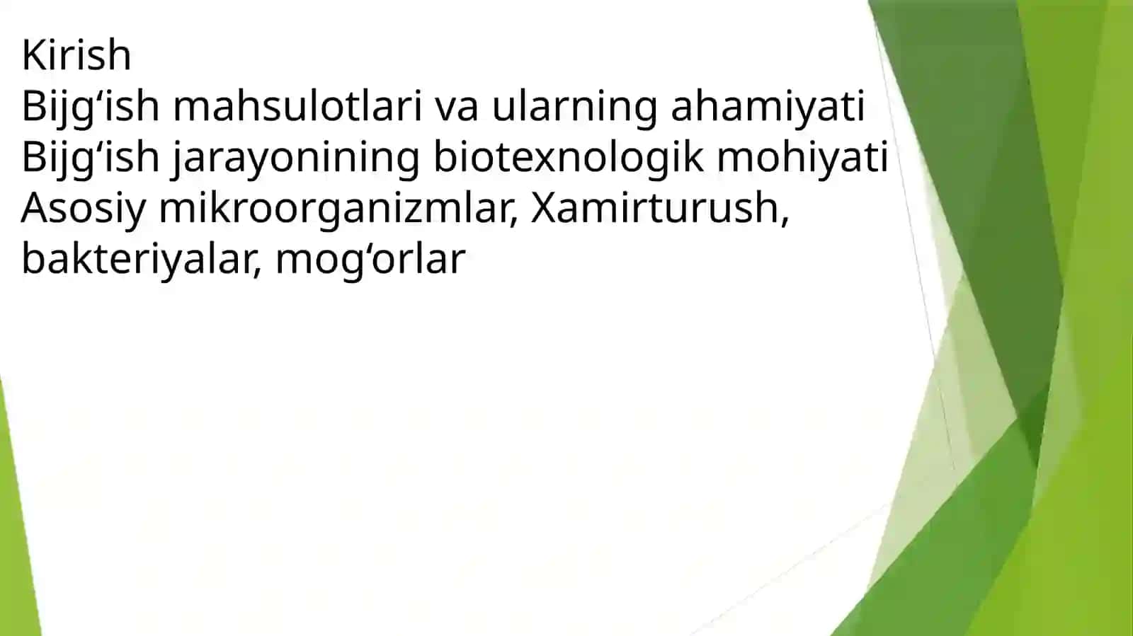 Bijg‘ish mahsulotlarini ishlab chiqarish biotexnologiyasi 2