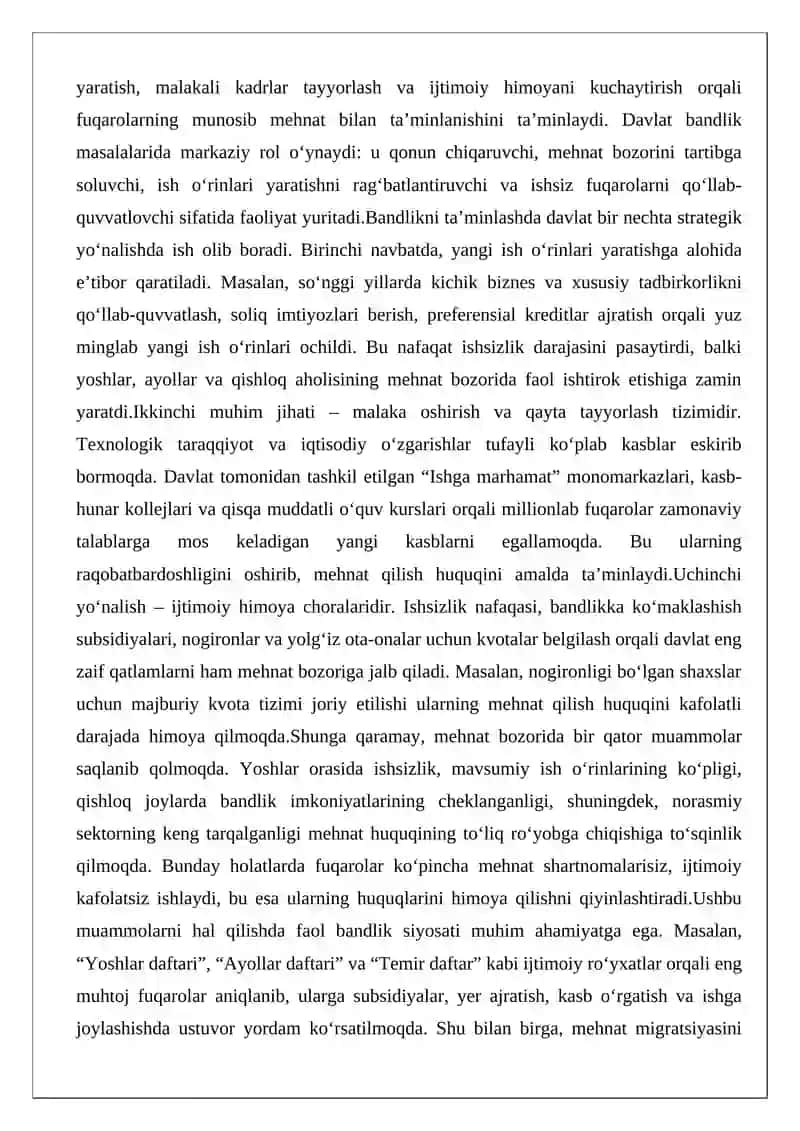 Mehnat qilish huquqini ta’minlash 2