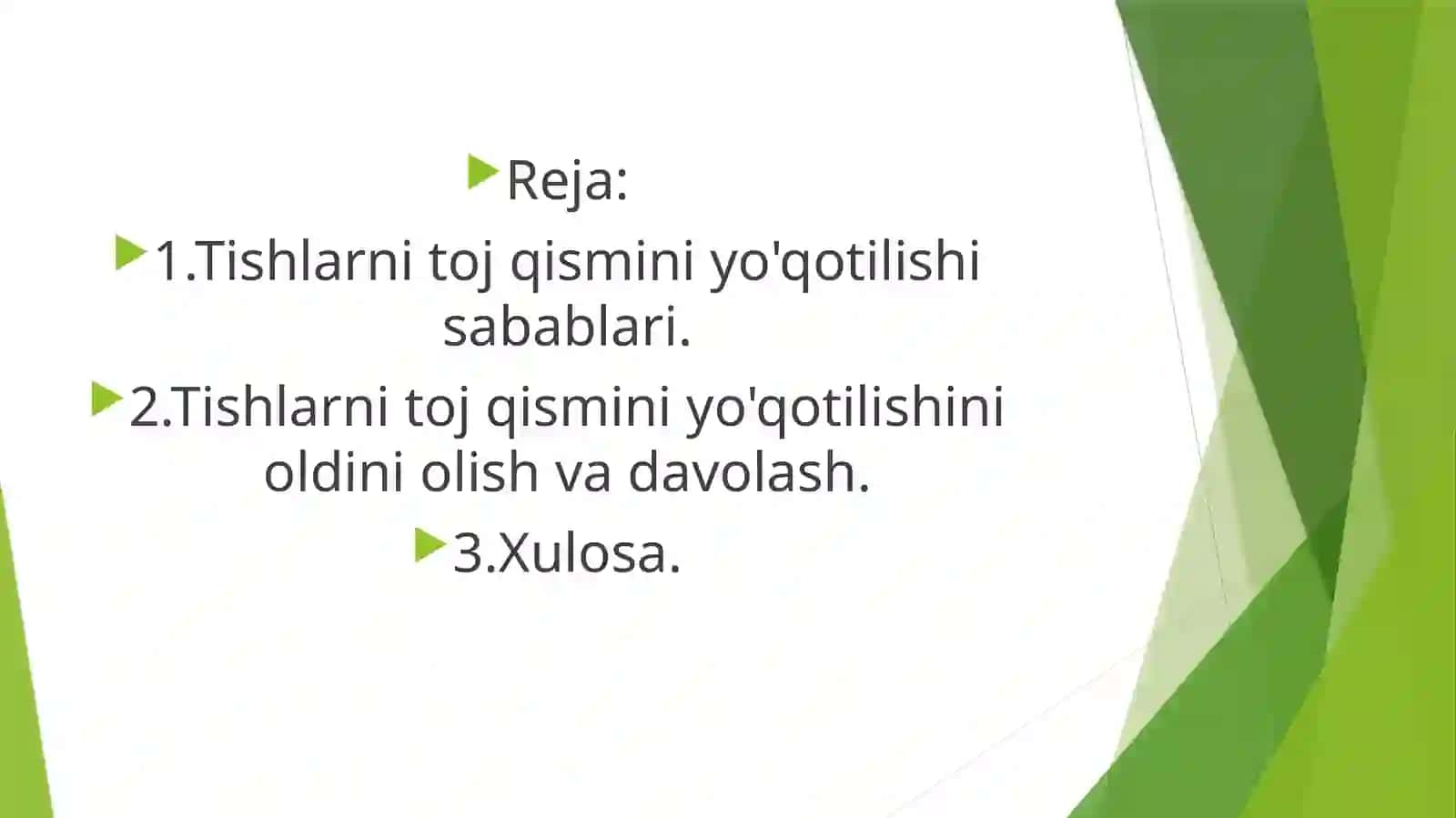 Tishlarni toj qismini yo‘qotilishi 2