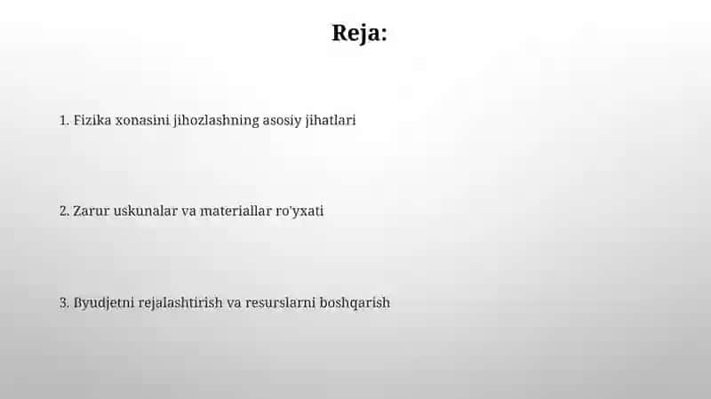 Fizika xonasini jihozlash 2