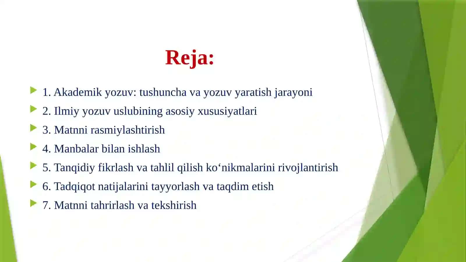 AKADEMIK YOZUV VA TADQIQOT ASOSLARI 2