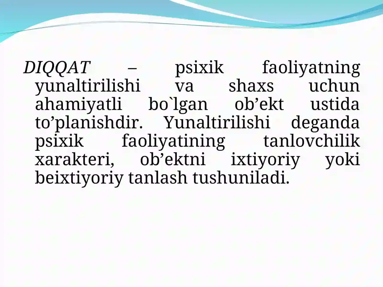Diqqatning asosiy turlari 2