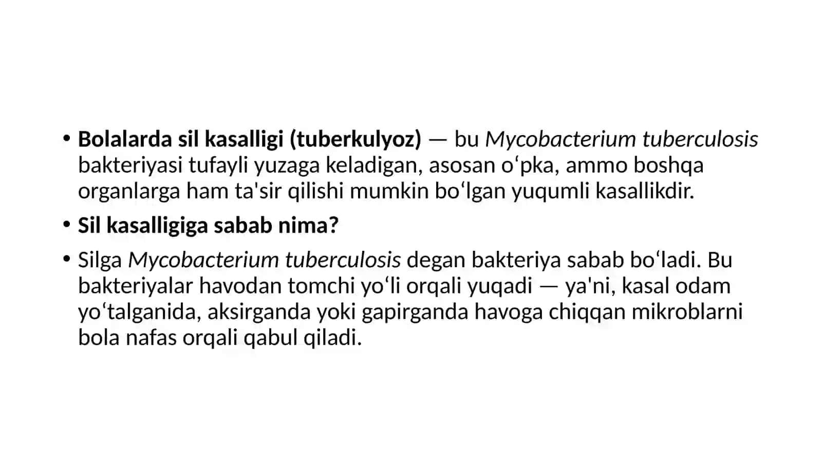 Bolalardasilning kechish xususiyatlari 2