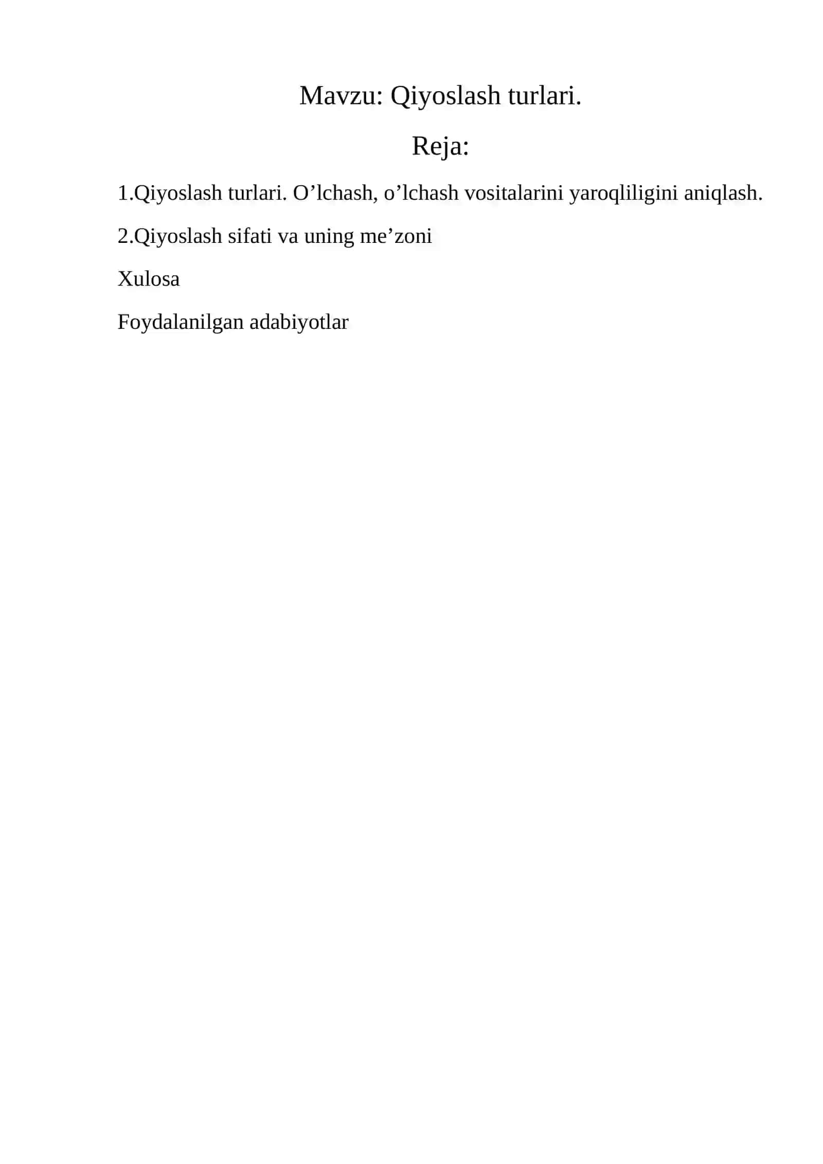 Qiyoslash turlari 2