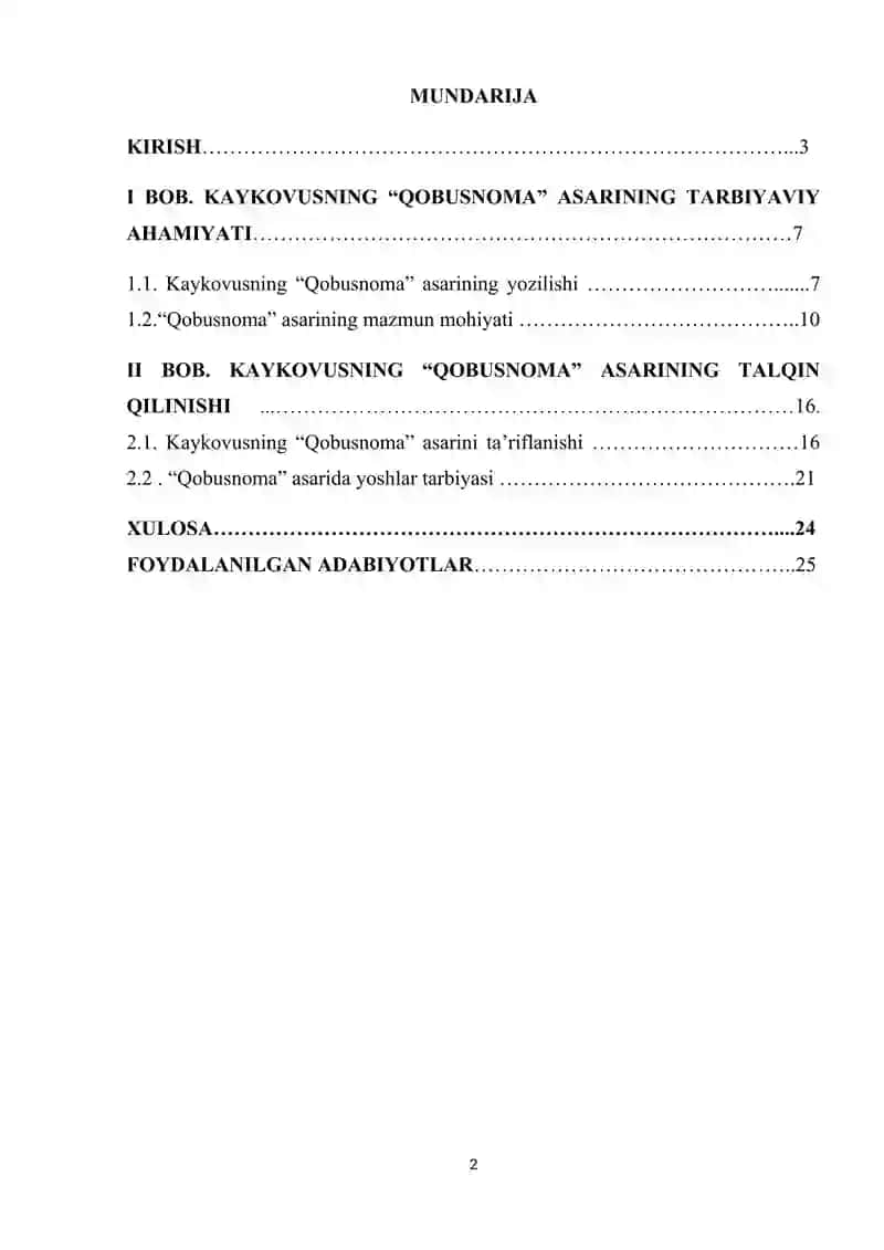 KAYKOVUSNING “QOBUSNOMA” ASARINING TARBIYAVIY AHAMIYATI 2
