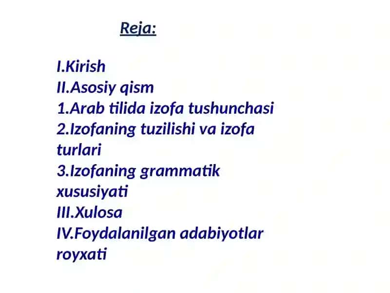 Arab Tilida Izofa Birikmasi 2