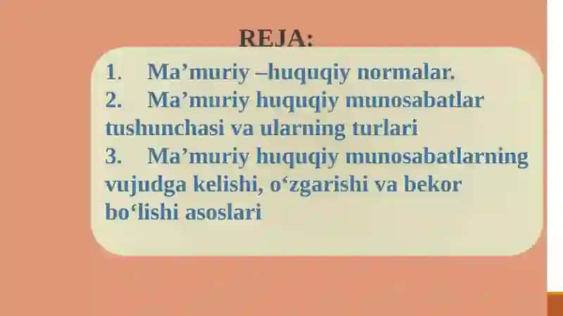 Ma’muriy huquqiy munosabatlar 2
