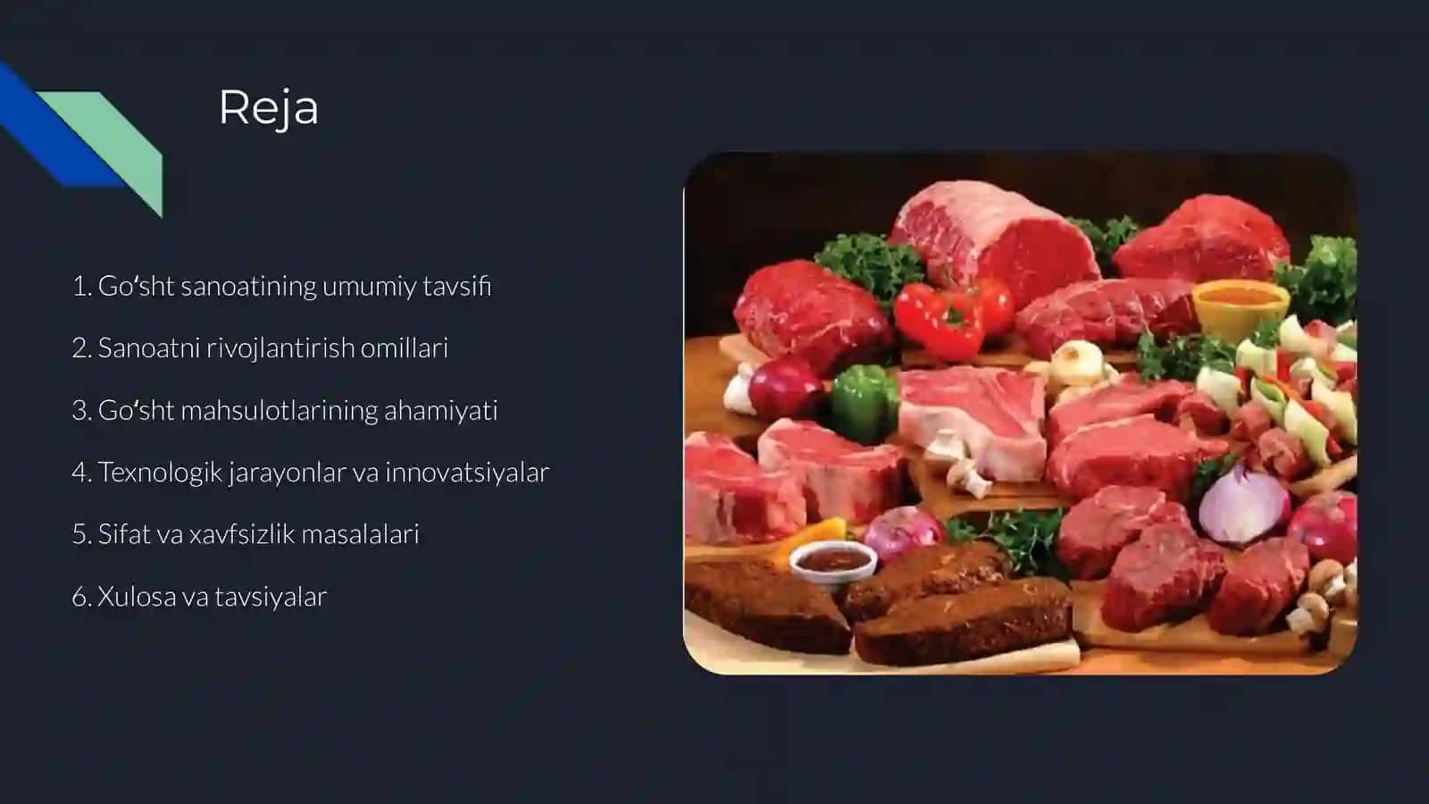 Goʻsht sanoati sohasini rivojlantirish 2