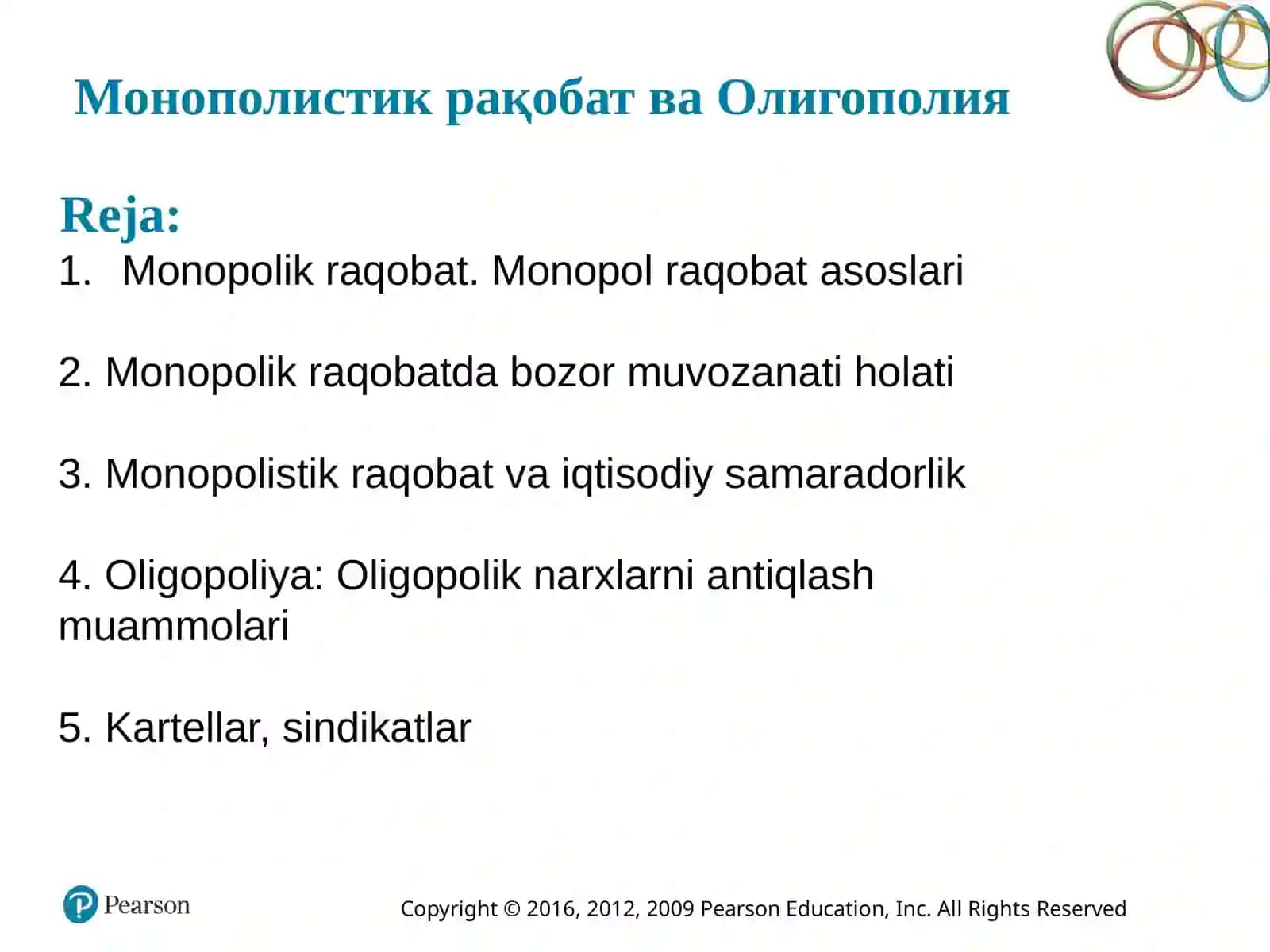 Монополистик рақобат ва Олигополия 2