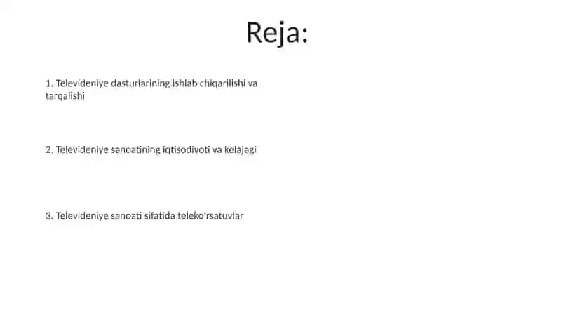Televideniya ko‘ngilochar sanoat sifatida 2