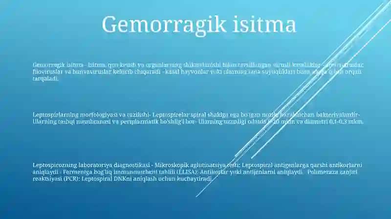 Gemorragik Isitma Qo‘Zg‘Atuvchilari, Patogenezi, Laboratoriya Tashhisi 2