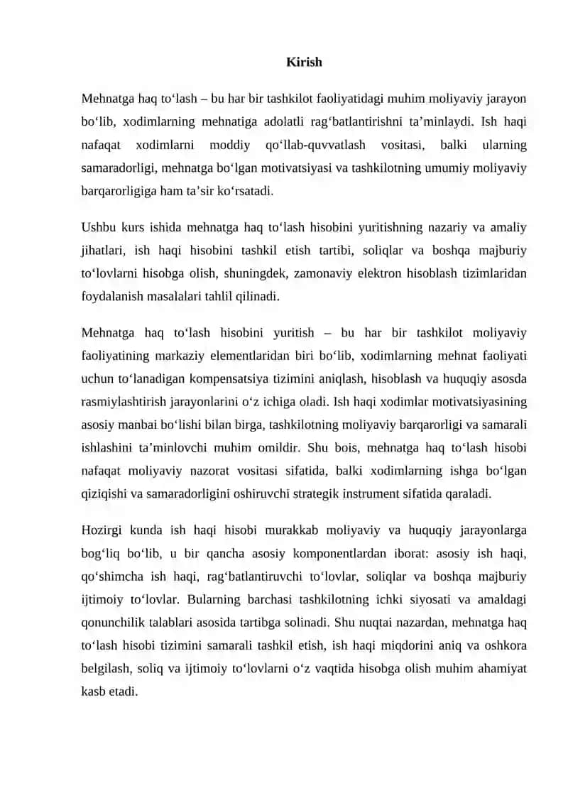 Mehnatga haq to'lash hisobini yuritish 2