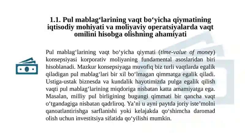 Moliyaviy menedjmentning matematika asoslari 2