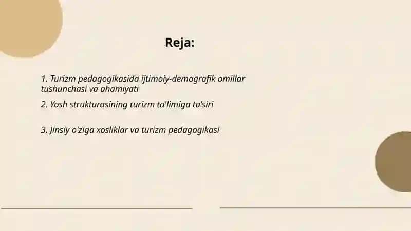 Turizm pedagogikasining ijtimoiy demografik omillari 2