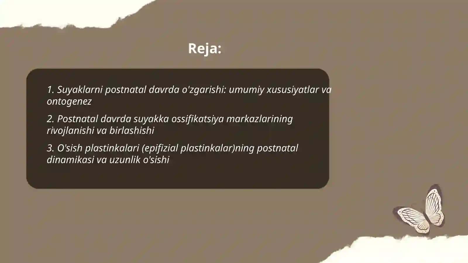Suyaklarni Postnatal davrda o'zgarishi 2