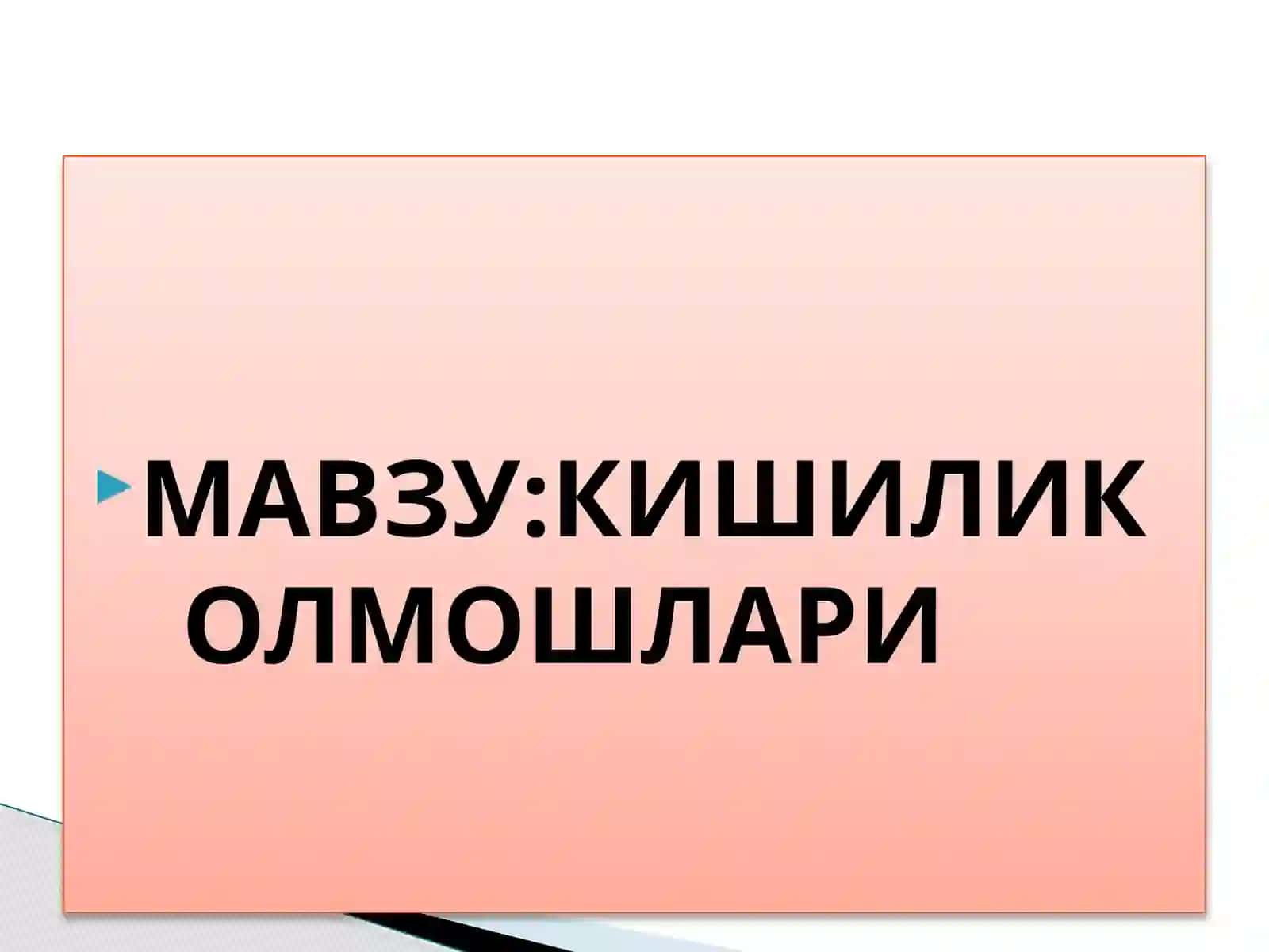 КИШИЛИК ОЛМОШЛАРИ 2
