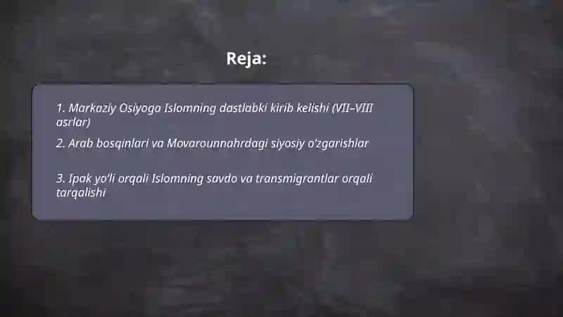 Markaziy osiyoga islomning kirib kelishi 2