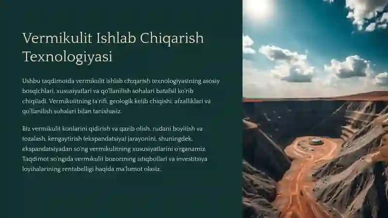 Vermikulit Ishlab Chiqarish Texnologiyasi 2
