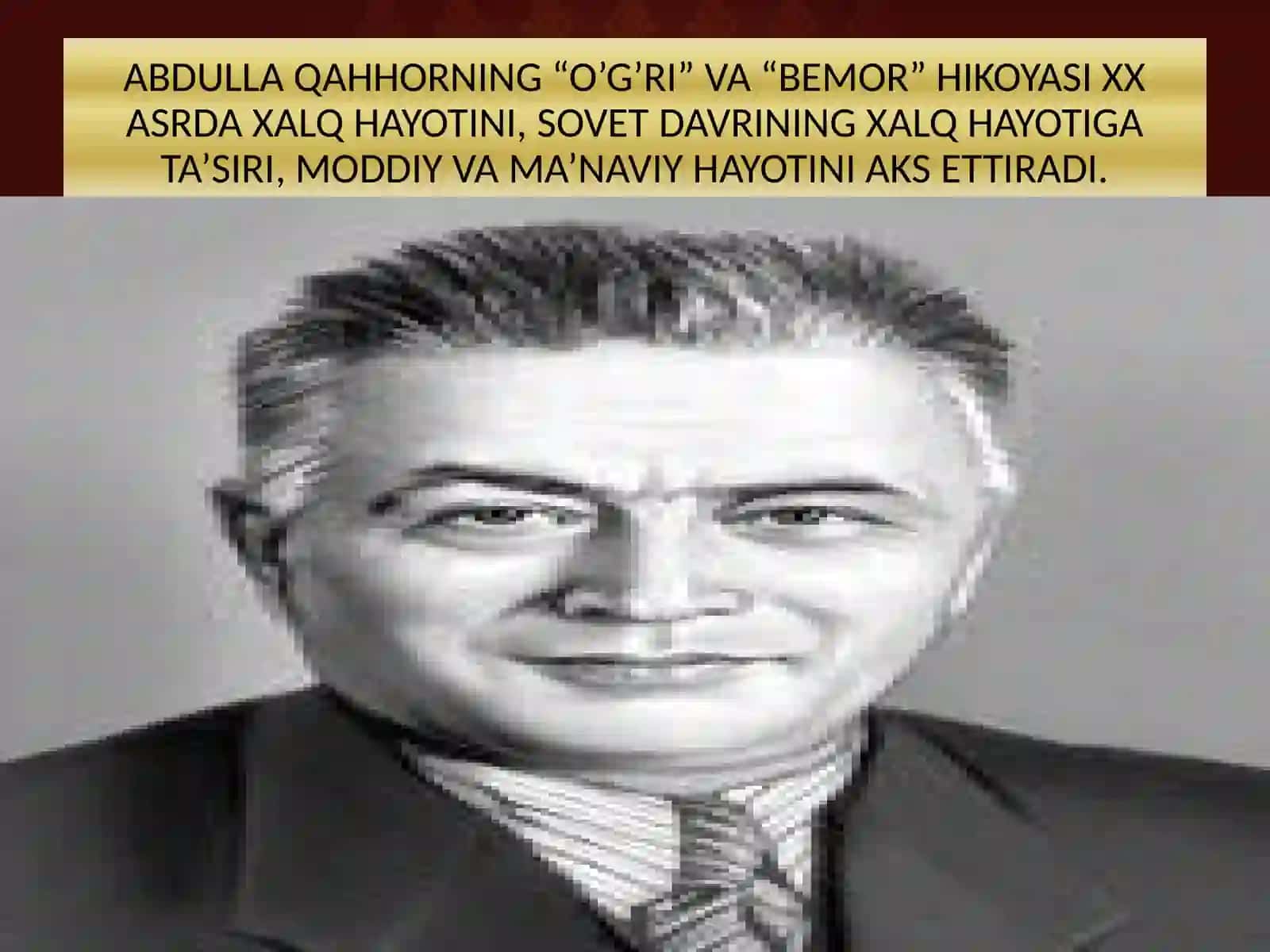 ABDULLA QAHHOR“O’G’RI” HIKOYASI 2