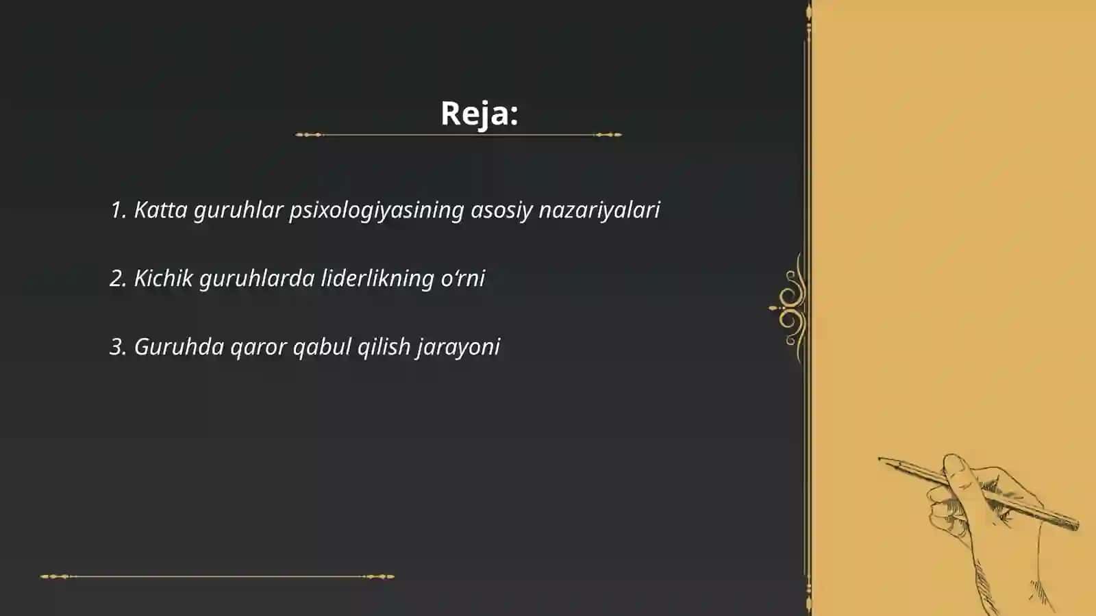 Katta va kichik guruhlar psixologiyasi 2