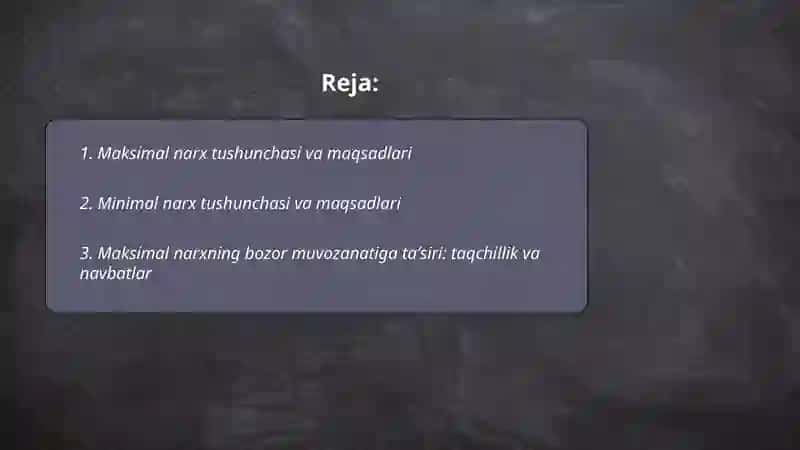 Maksimal va minimal narxlar 2