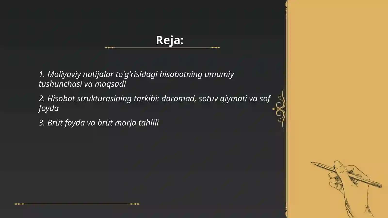 Moliyaviy natijalar to'g'risidagi hisobotni tahlili 2