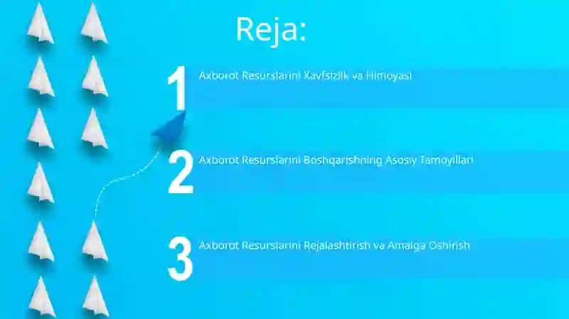 Axborot Resurslarini Xavfsizlik va Himoyasi 2