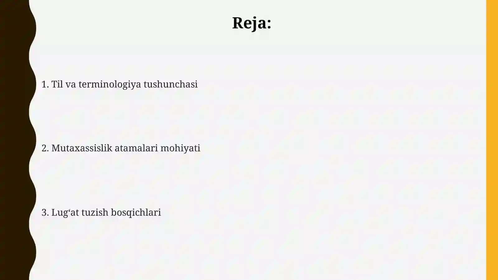 Tilvaterminologiya.Mutaxassislikatamalarilug‘atiniyaratish 2