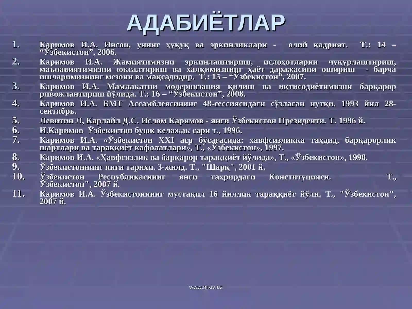 Ўзбекистон ва жаҳон ҳамжамияти 2