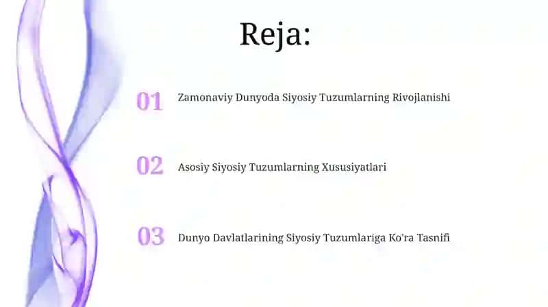 Asosiy Siyosiy Tuzumlarning Xususiyatlari 2