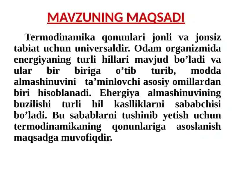 Kimyoviy termodinamika asoslari 2