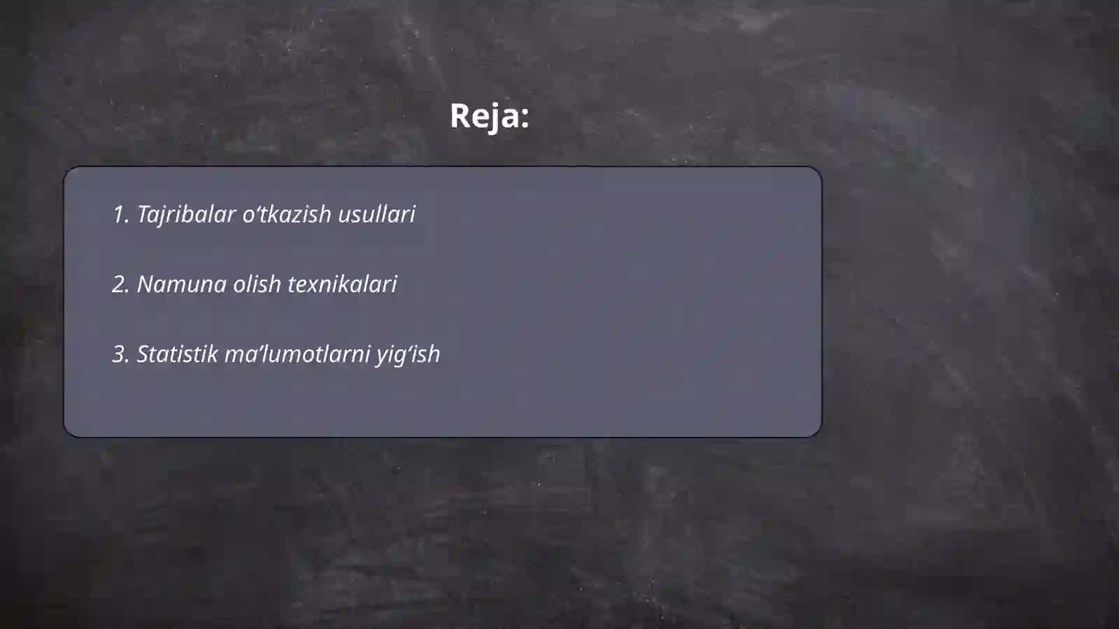 Tajribalar o‘tkazish usullari 2