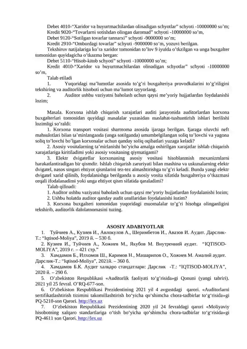 ISHLAB CHIQARISH JARAYONI AUDITI 2