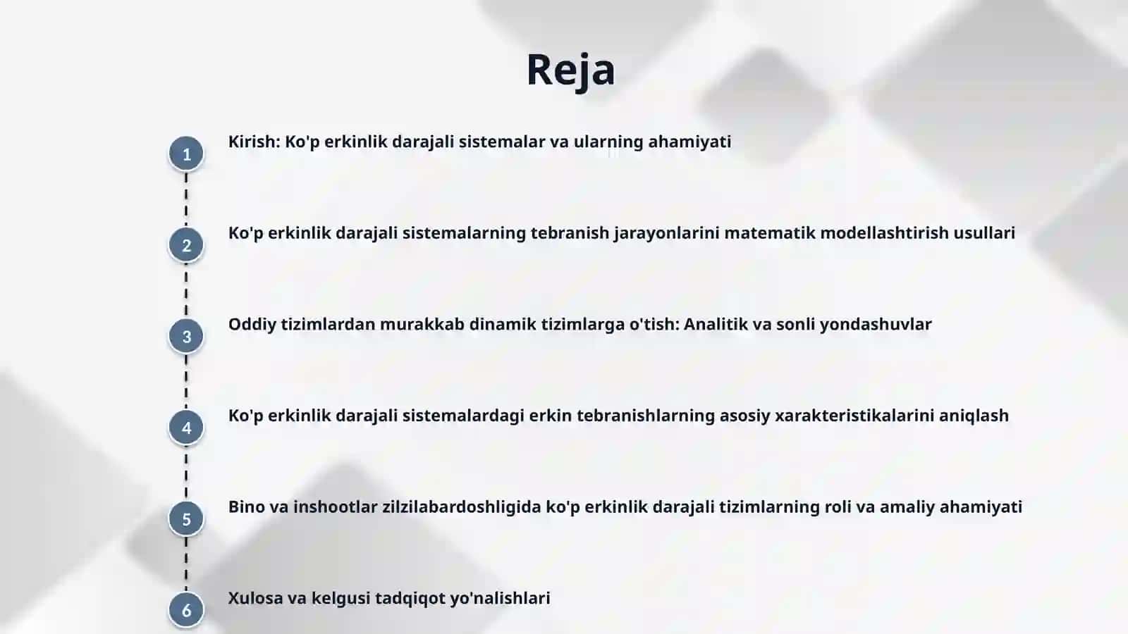 Erkinlik darajasi bir nechta bo’lgan sistemalarning erkin tebranishlar 2