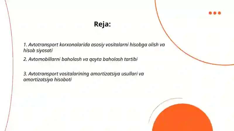 Avtotransport korxonalarida asosiy vositalar 2
