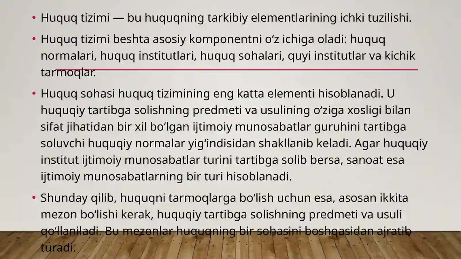 Huquq tizimi haqida 2